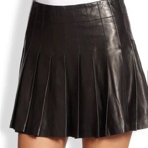 ALICE + OLIVIA REAL LEATHER SKIRT